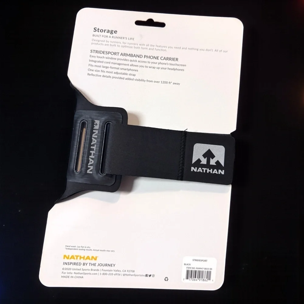 Nathan StrideSport Armband Phone Carrier, Running Phone Holder, Touchscreen, NWT